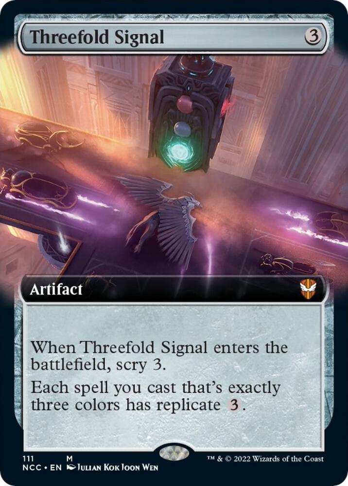 Threefold Signal (Extended Art) (111) [New Capenna Commander] [Extended Art]
