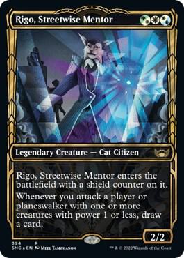Rigo, Streetwise Mentor (Gilded Foil) (394) [Streets of New Capenna] [Showcase]