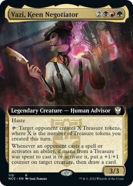 Vazi, Keen Negotiator (Extended Art) (110) [New Capenna Commander] [Extended Art]