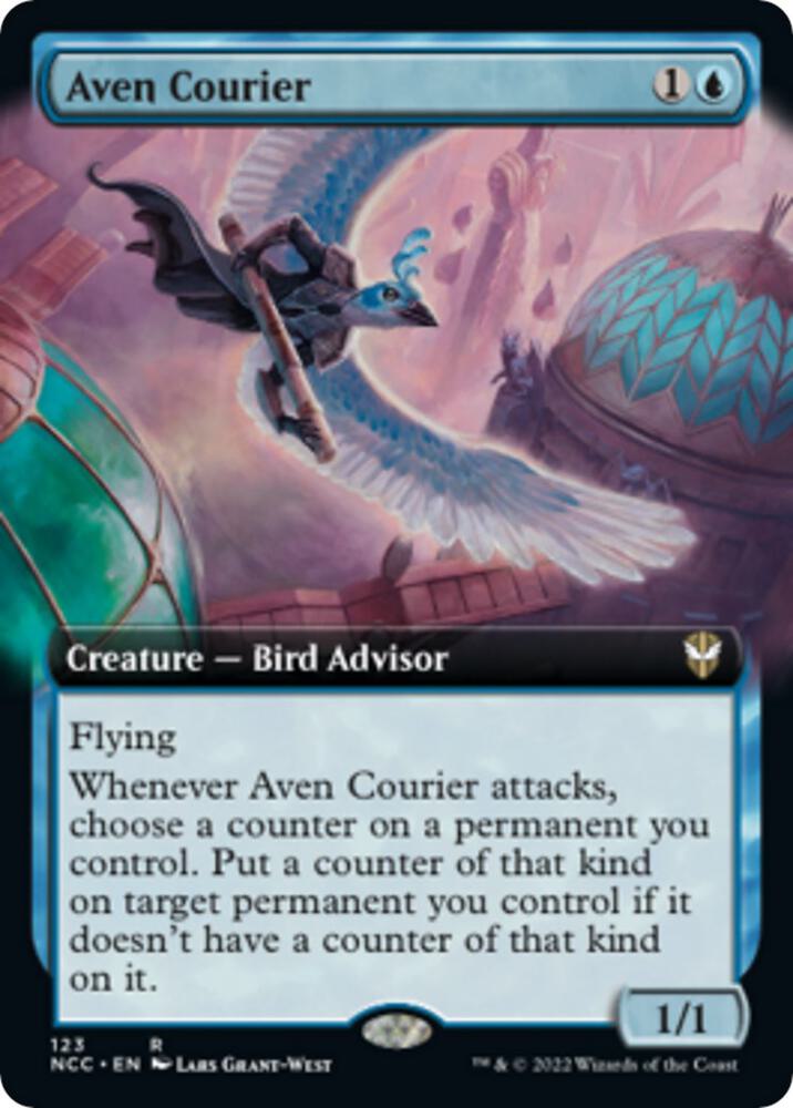 Aven Courier (Extended Art) (123) [New Capenna Commander] [Extended Art]