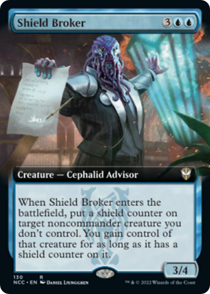 Shield Broker (Extended Art) (130) [New Capenna Commander] [Extended Art]