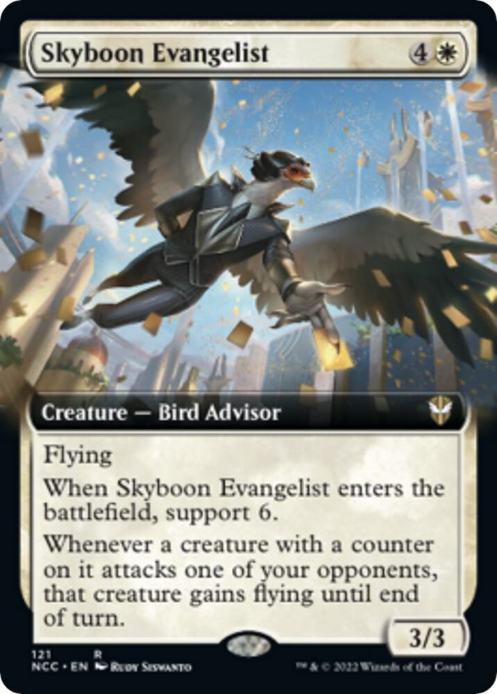 Skyboon Evangelist (Extended Art) (121) [New Capenna Commander] [Extended Art]