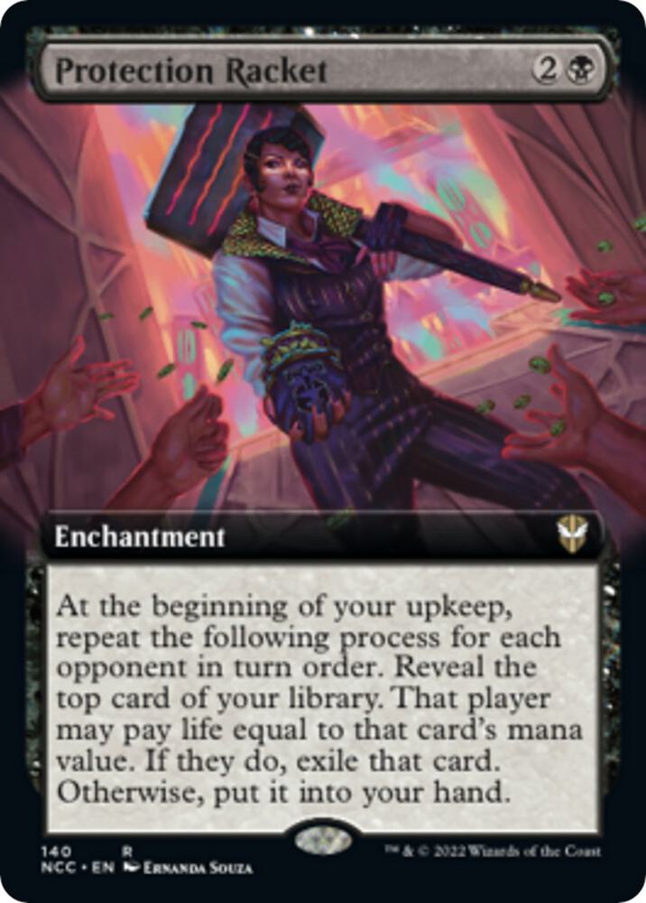 Protection Racket (Extended Art) (140) [New Capenna Commander] [Extended Art]