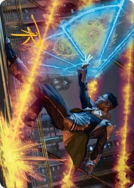 Wingshield Agent Art Card (Gold-Stamped Signature) (14) [Streets of New Capenna Art Series]