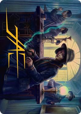 Wiretapping Art Card (Gold-Stamped Signature) (15) [Streets of New Capenna Art Series]