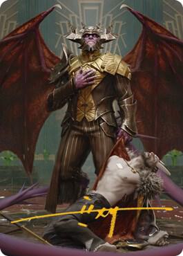 Ob Nixilis, the Adversary Art Card (31/81) (Gold-Stamped Signature) [Streets of New Capenna Art Series]