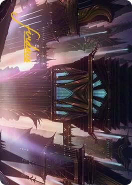 Skybridge Towers Art Card (Gold-Stamped Signature) (37) [Streets of New Capenna Art Series]