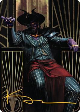 Ob Nixilis, the Adversary Art Card (71/81) (Gold-Stamped Signature) [Streets of New Capenna Art Series]
