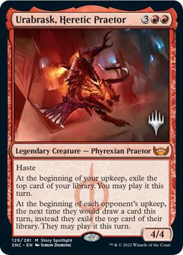 Urabrask, Heretic Praetor (129) [Streets of New Capenna Promos]