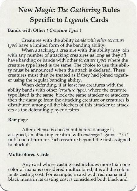 Legends Rules Card [Legends]