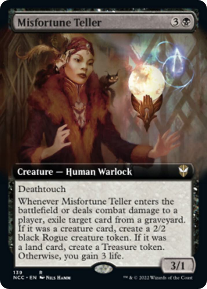 Misfortune Teller (Extended Art) (139) [New Capenna Commander] [Extended Art]