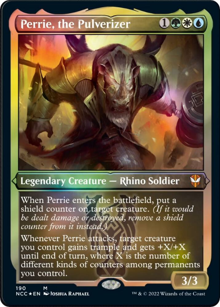 Perrie, the Pulverizer (Display Commander) - Thick Stock (190) [New Capenna Commander] [Etched]