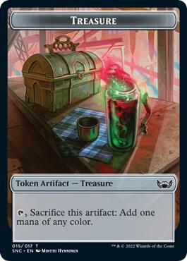Treasure (015) // Rogue Double-Sided Token (15 // 7) [Streets of New Capenna]