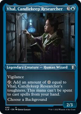Vhal, Candlekeep Researcher (Foil Etched) (490) [Commander Legends: Battle for Baldur's Gate]