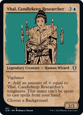 Vhal, Candlekeep Researcher (Showcase) (387) [Commander Legends: Battle for Baldur's Gate] [Showcase]