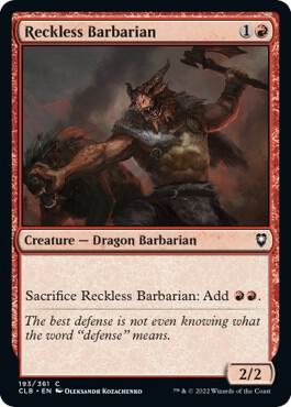 Reckless Barbarian (193) [Commander Legends: Battle for Baldur's Gate]