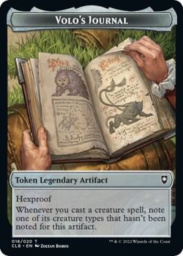Volo's Journal Token (18) [Commander Legends: Battle for Baldur's Gate]