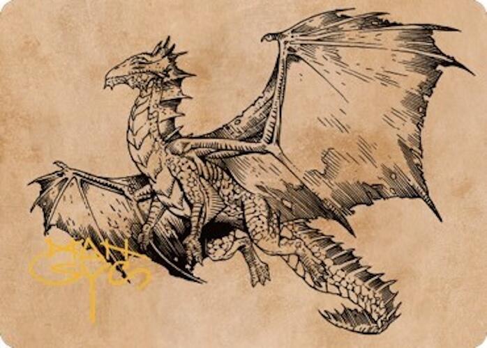 Ancient Bronze Dragon Art Card (58/81) (Gold-Stamped Signature) [Commander Legends: Battle for Baldur's Gate Art Series]