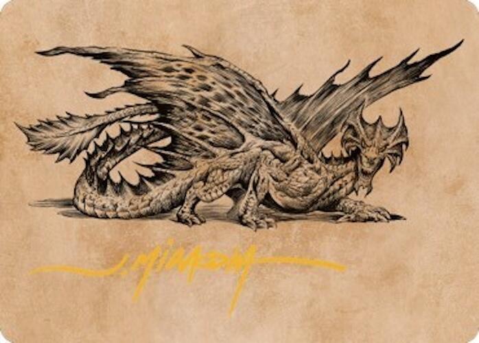 Ancient Brass Dragon Art Card (49/81) (Gold-Stamped Signature) [Commander Legends: Battle for Baldur's Gate Art Series]