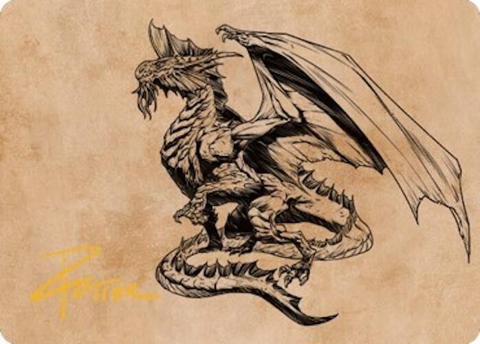 Ancient Silver Dragon Art Card (47/81) (Gold-Stamped Signature) [Commander Legends: Battle for Baldur's Gate Art Series]