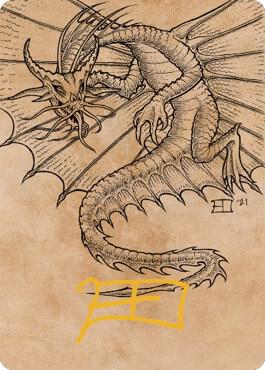 Ancient Gold Dragon Art Card (44/81) (Gold-Stamped Signature) [Commander Legends: Battle for Baldur's Gate Art Series]