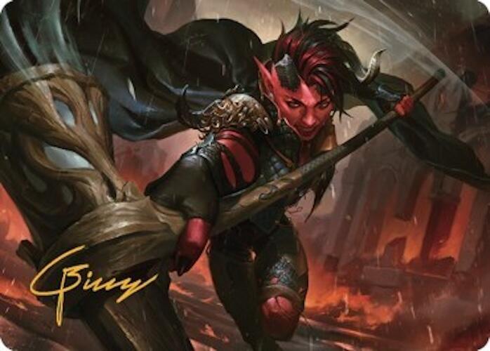 Karlach, Fury of Avernus Art Card (34/81) (Gold-Stamped Signature) [Commander Legends: Battle for Baldur's Gate Art Series]