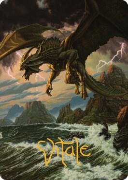 Ancient Bronze Dragon Art Card (3/81) (Gold-Stamped Signature) [Commander Legends: Battle for Baldur's Gate Art Series]