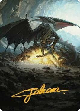 Ancient Copper Dragon Art Card (4/81) (Gold-Stamped Signature) [Commander Legends: Battle for Baldur's Gate Art Series]