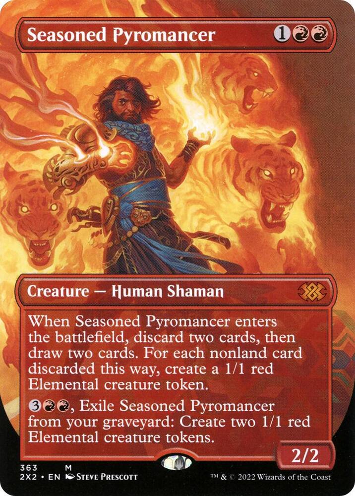 Seasoned Pyromancer (Borderless) (363) [Double Masters 2022] [Borderless]