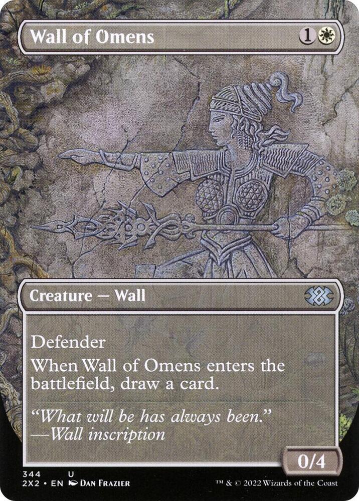 Wall of Omens (Borderless) (344) [Double Masters 2022] [Borderless]