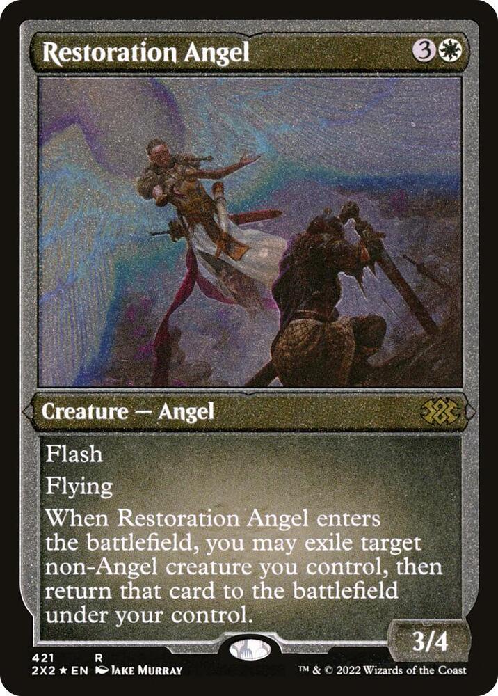 Restoration Angel (Foil Etched) (421) [Double Masters 2022]