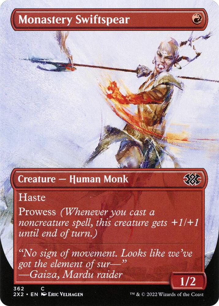 Monastery Swiftspear (Borderless) (362) [Double Masters 2022] [Borderless]