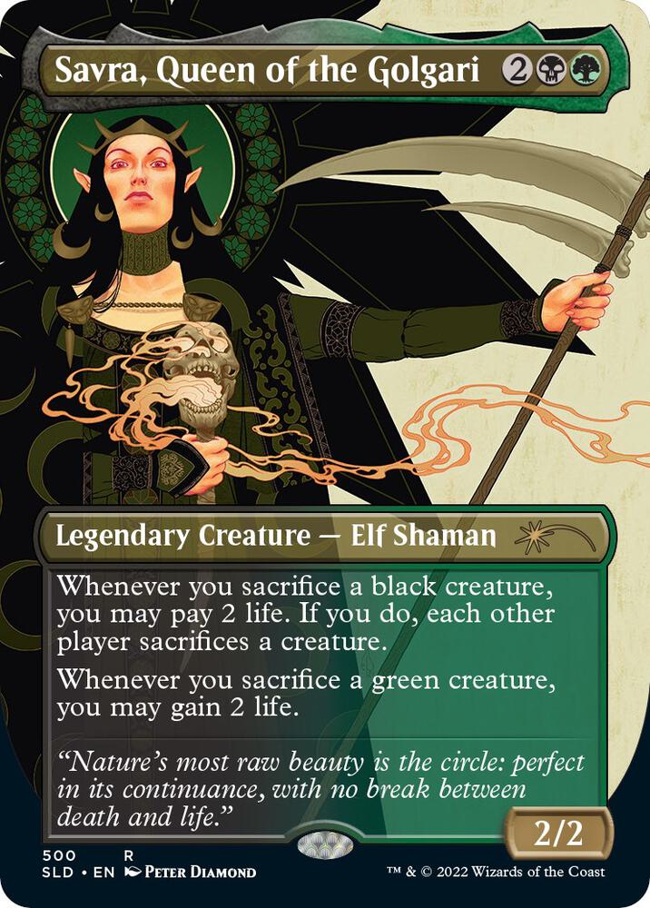 Savra, Queen of the Golgari (500) [Secret Lair Drop] [Borderless]
