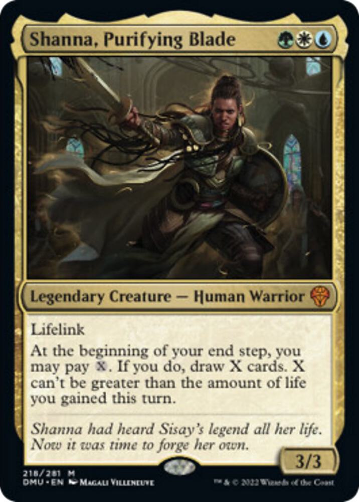 Shanna, Purifying Blade (218) [Dominaria United]