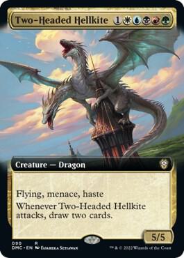 Two-Headed Hellkite (Extended Art) (90) [Dominaria United Commander] [Extended Art]