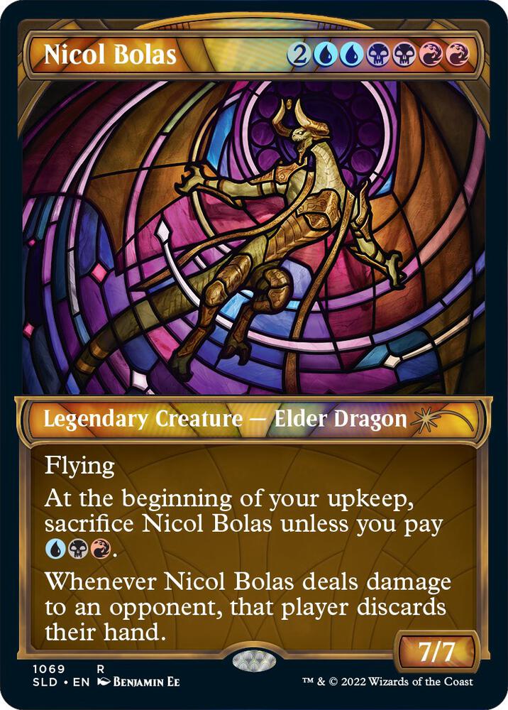 Nicol Bolas (Stained Glass) (Textured Foil) (1069) [Secret Lair Drop] [Showcase]