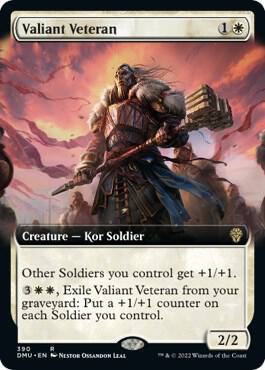 Valiant Veteran (Extended Art) (390) [Dominaria United] [Extended Art]