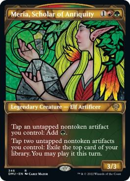 Meria, Scholar of Antiquity (Textured Foil) (346) [Dominaria United] [Showcase]