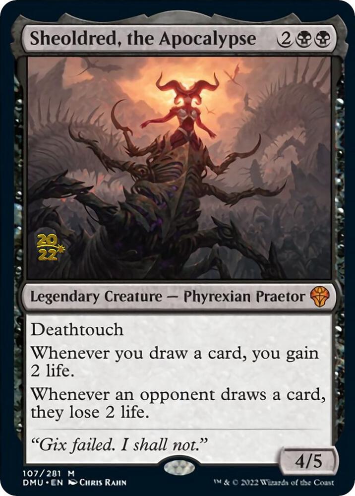 Sheoldred, the Apocalypse (107) [Prerelease Cards]