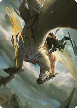 Cleaving Skyrider Art Card (Gold-Stamped Signature) (5) [Dominaria United Art Series]
