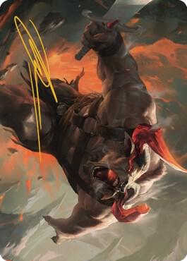 Furious Bellow Art Card (Gold-Stamped Signature) (31) [Dominaria United Art Series]