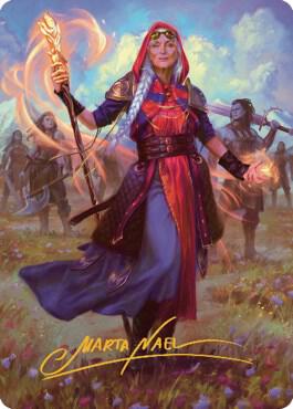 Jaya, Fiery Negotiator Art Card (34/81) (Gold-Stamped Signature) [Dominaria United Art Series]