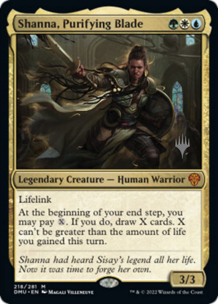 Shanna, Purifying Blade (218) [Dominaria United Promos]