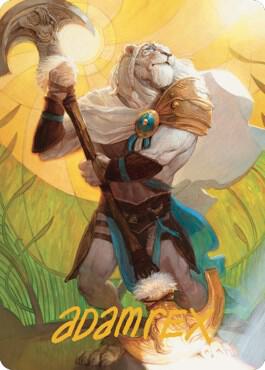 Ajani, Sleeper Agent Art Card (Gold-Stamped Signature) (42) [Dominaria United Art Series]