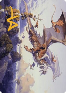 Rith, Liberated Primeval Art Card (Gold-Stamped Signature) (52) [Dominaria United Art Series]