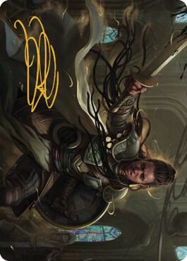 Shanna, Purifying Blade Art Card (55/81) (Gold-Stamped Signature) [Dominaria United Art Series]