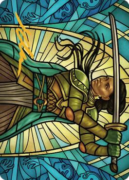 Shanna, Purifying Blade Art Card (77/81) (Gold-Stamped Signature) [Dominaria United Art Series]