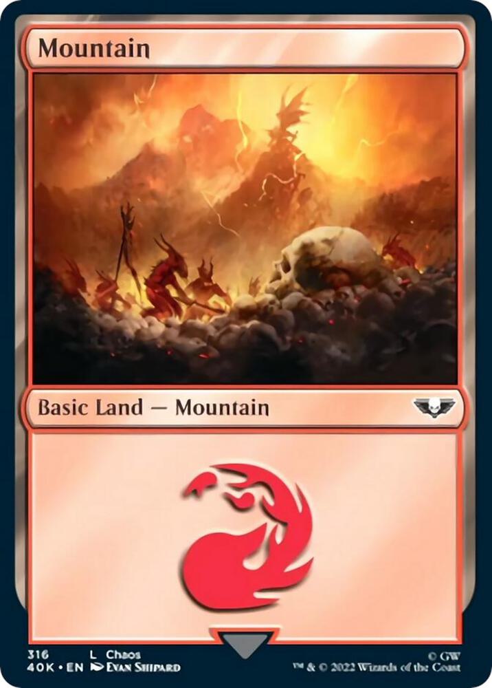 Mountain (316) (Surge Foil) [Warhammer 40,000 Commander]