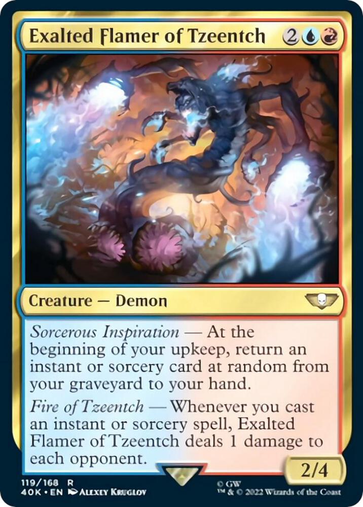Exalted Flamer of Tzeentch (Surge Foil) (119) [Warhammer 40,000 Commander]