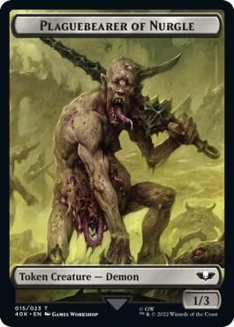 Plaguebearer of Nurgle // Astartes Warrior (012) Double-Sided Token (Surge Foil) (15 // 12) [Warhammer 40,000 Commander]